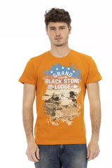 T-shirt homme en coton orange Trussardi Action