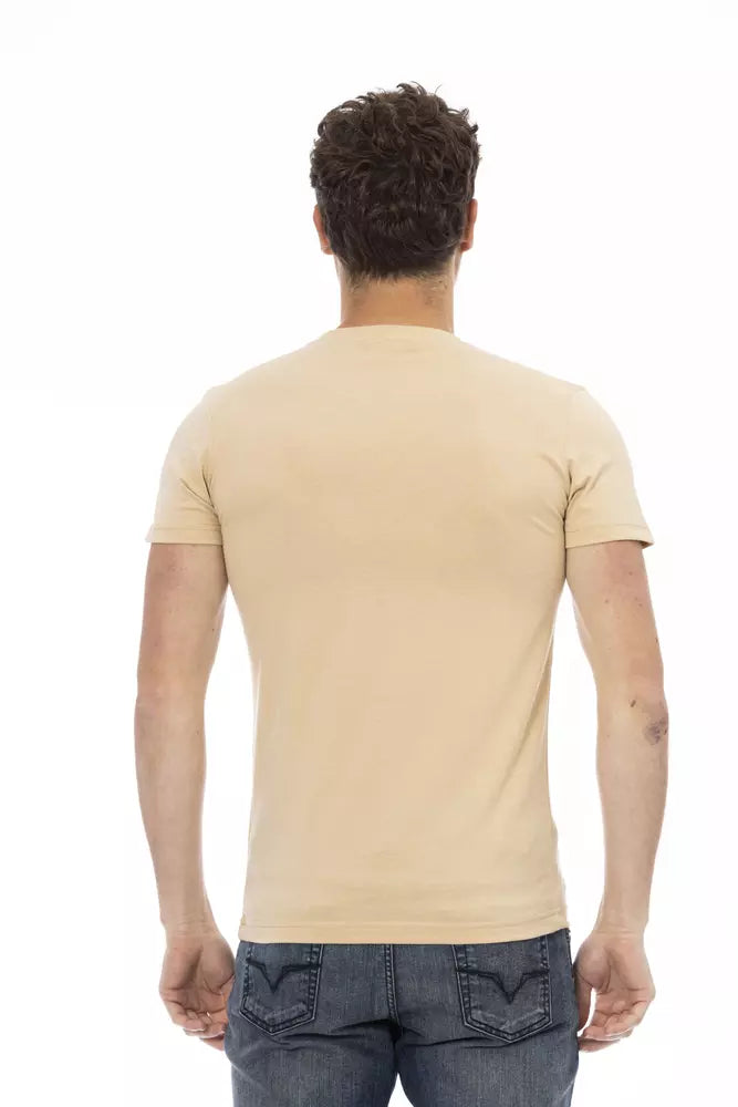T-shirt homme en coton beige Trussardi Action