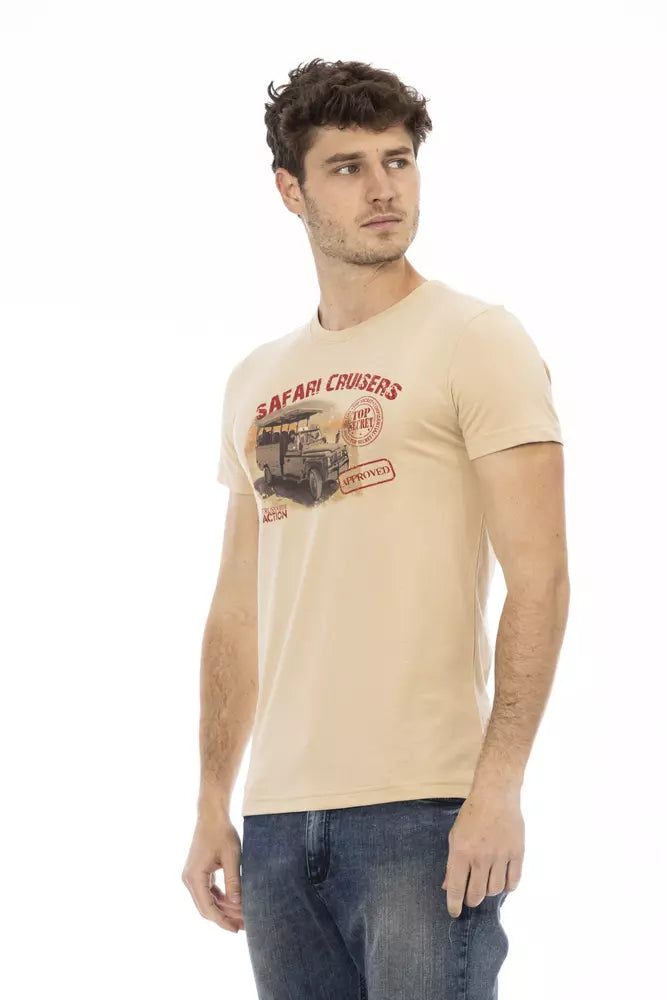 T-shirt homme en coton beige Trussardi Action