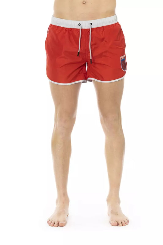 Short de bain rouge en polyester pour homme de Bikkembergs