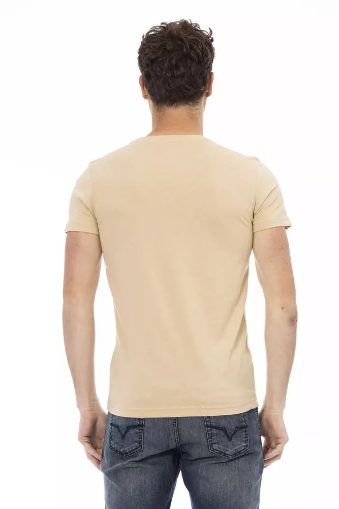 T-shirt homme en coton beige Trussardi Action