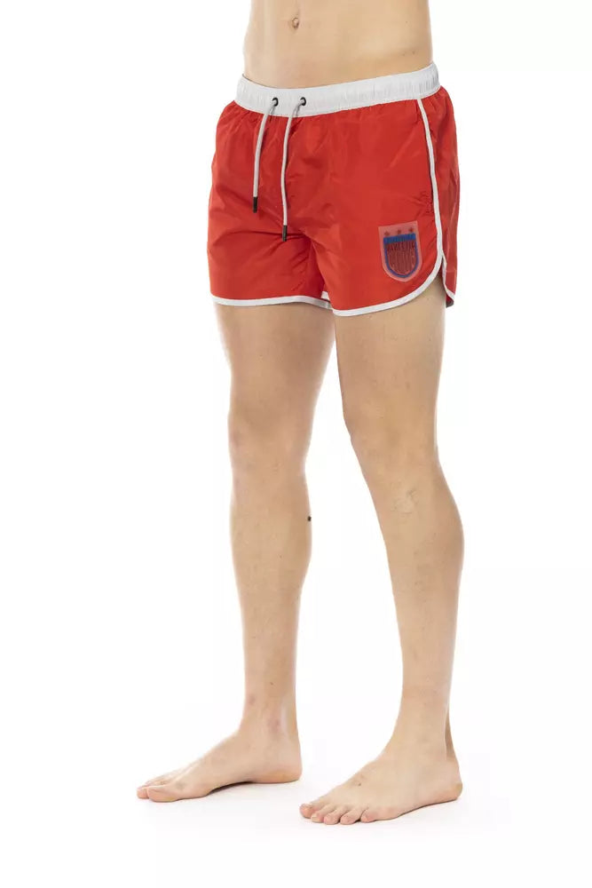 Bikkembergs Red Polyester Men Swim Short - Confort et Style