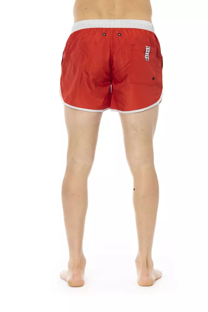 Bikkembergs Red Polyester Men Swim Short - Confort et Style