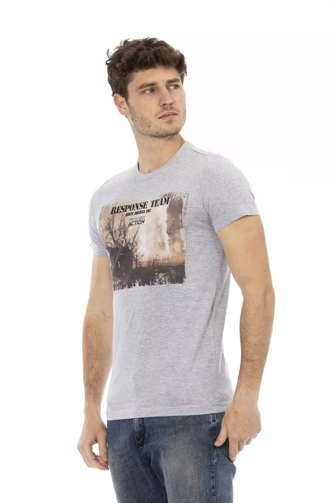 T-shirt homme en coton gris de Trussardi Action
