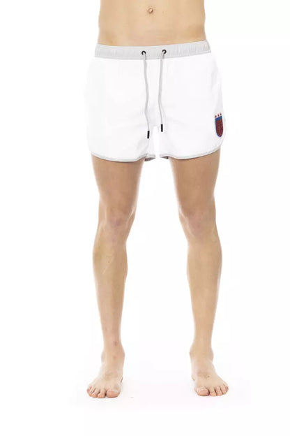 Short de bain pour homme en polyester blanc de Bikkembergs