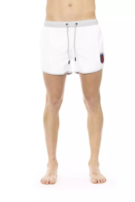 Short de bain pour homme en polyester blanc de Bikkembergs