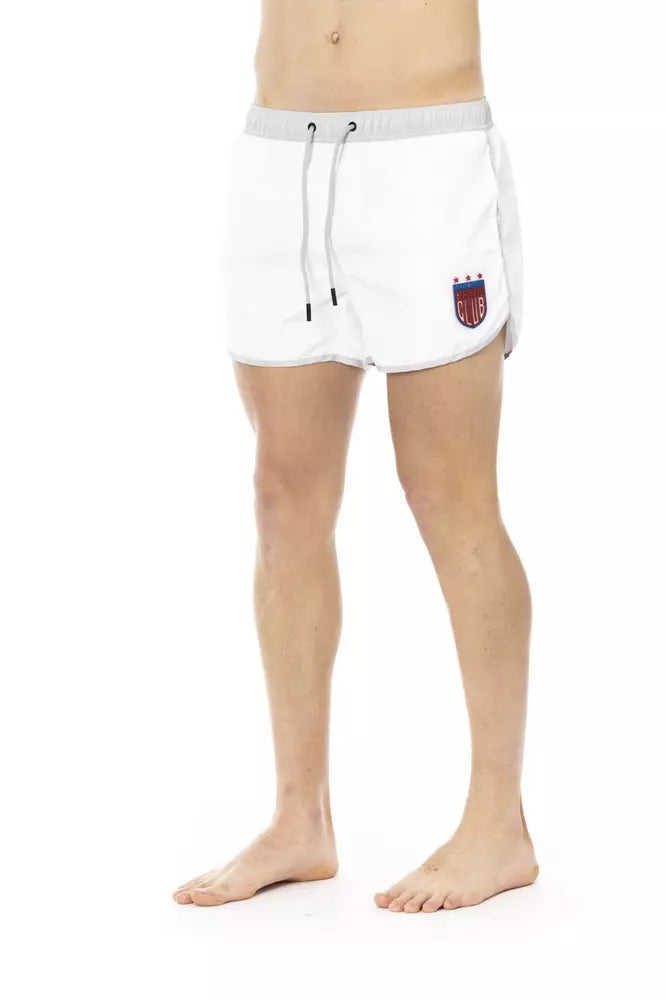 Short de bain pour homme en polyester blanc de Bikkembergs