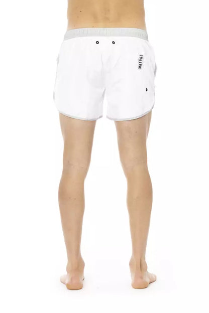 Short de bain pour homme en polyester blanc de Bikkembergs