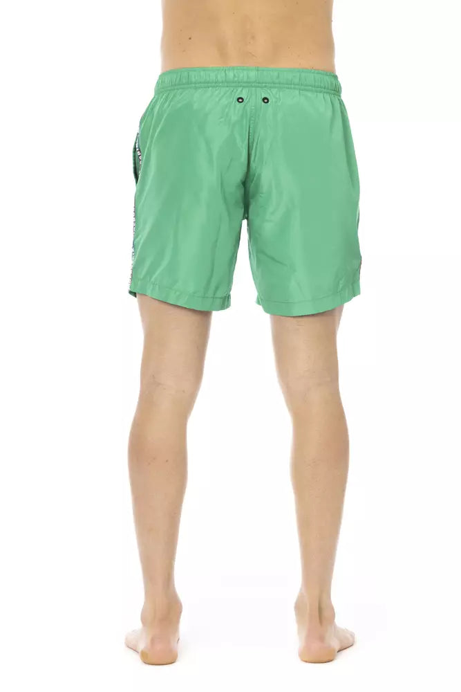 Bikkembergs Green Polyester Men Swim Short - Stylish Swimwear