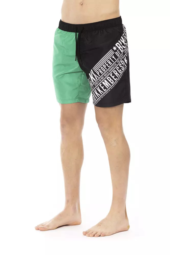 Bikkembergs Green Polyester Men's Swim Shorts - Style and Comfort