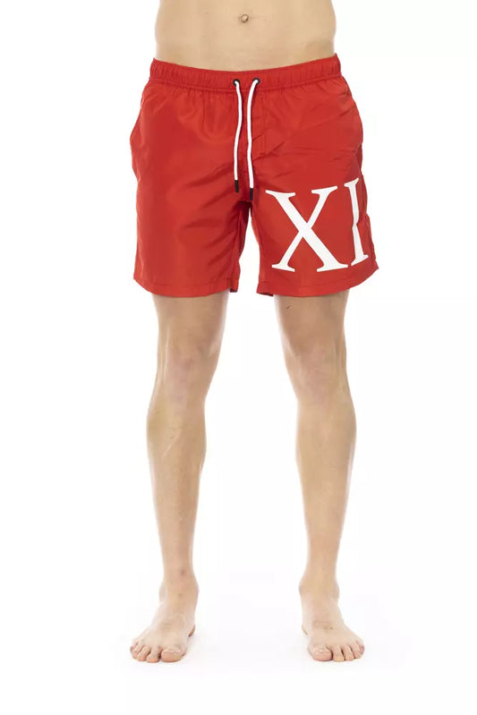 Short de bain rouge en polyester pour homme de Bikkembergs
