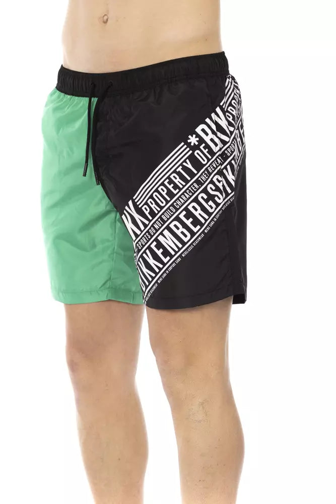 Bikkembergs Green Polyester Men's Swim Shorts - Style and Comfort