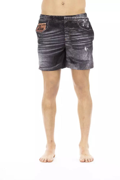 Short de bain pour homme en polyester noir Just Cavalli