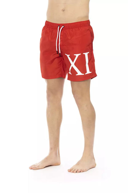 Short de bain rouge en polyester pour homme de Bikkembergs
