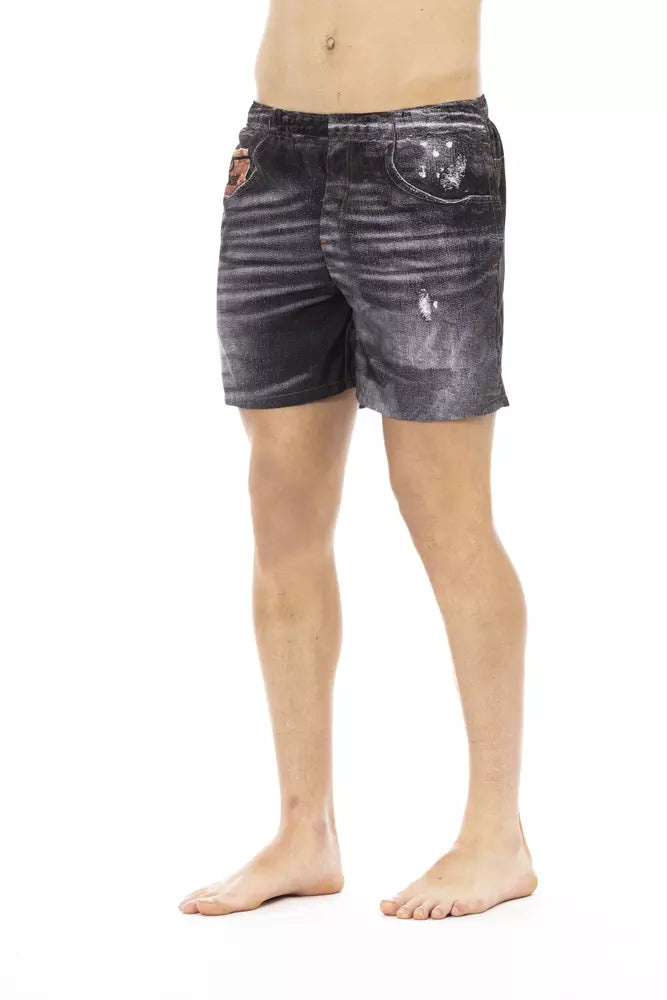 Short de bain pour homme en polyester noir Just Cavalli