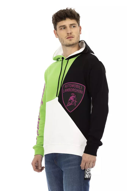 Pull à capuche blanc en coton pour homme Automobili Lamborghini