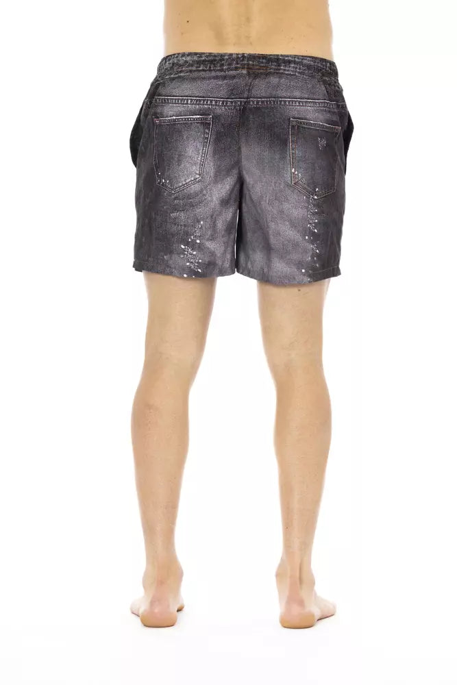 Short de bain pour homme en polyester noir Just Cavalli