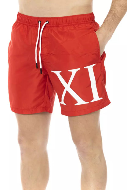 Short de bain rouge en polyester pour homme de Bikkembergs