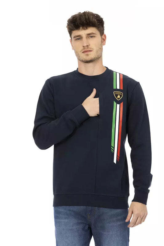 Pull en coton bleu pour homme Automobili Lamborghini