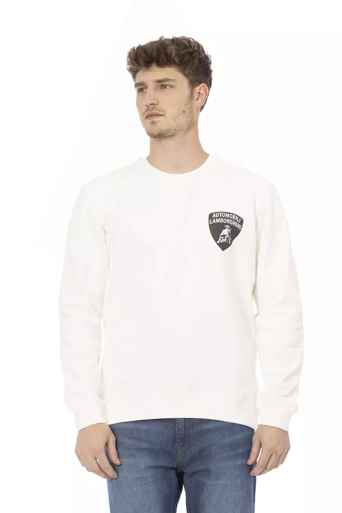 Pull en coton blanc pour homme Automobili Lamborghini