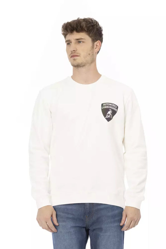 Pull en coton blanc pour homme Automobili Lamborghini