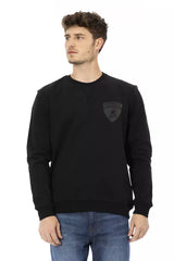 Pull en coton noir pour homme Automobili Lamborghini
