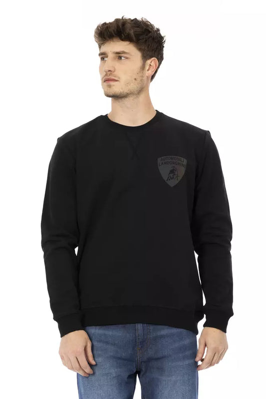 Pull en coton noir pour homme Automobili Lamborghini