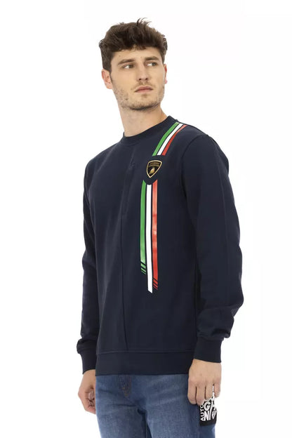 Pull en coton bleu pour homme Automobili Lamborghini