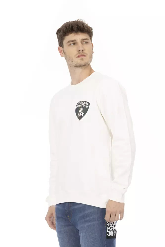 Pull en coton blanc pour homme Automobili Lamborghini
