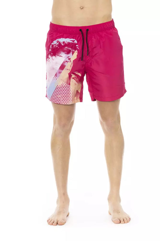 Short de bain pour homme en polyester fuchsia de Bikkembergs