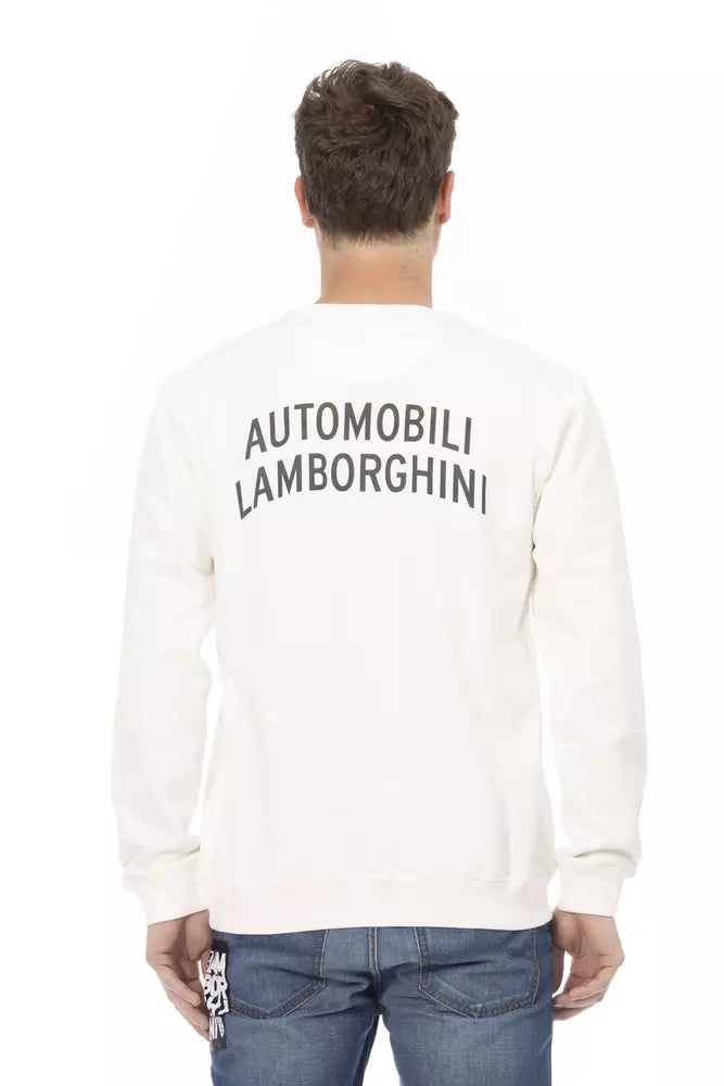 Pull en coton blanc pour homme Automobili Lamborghini
