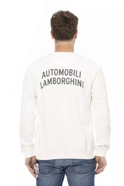 Pull en coton blanc pour homme Automobili Lamborghini