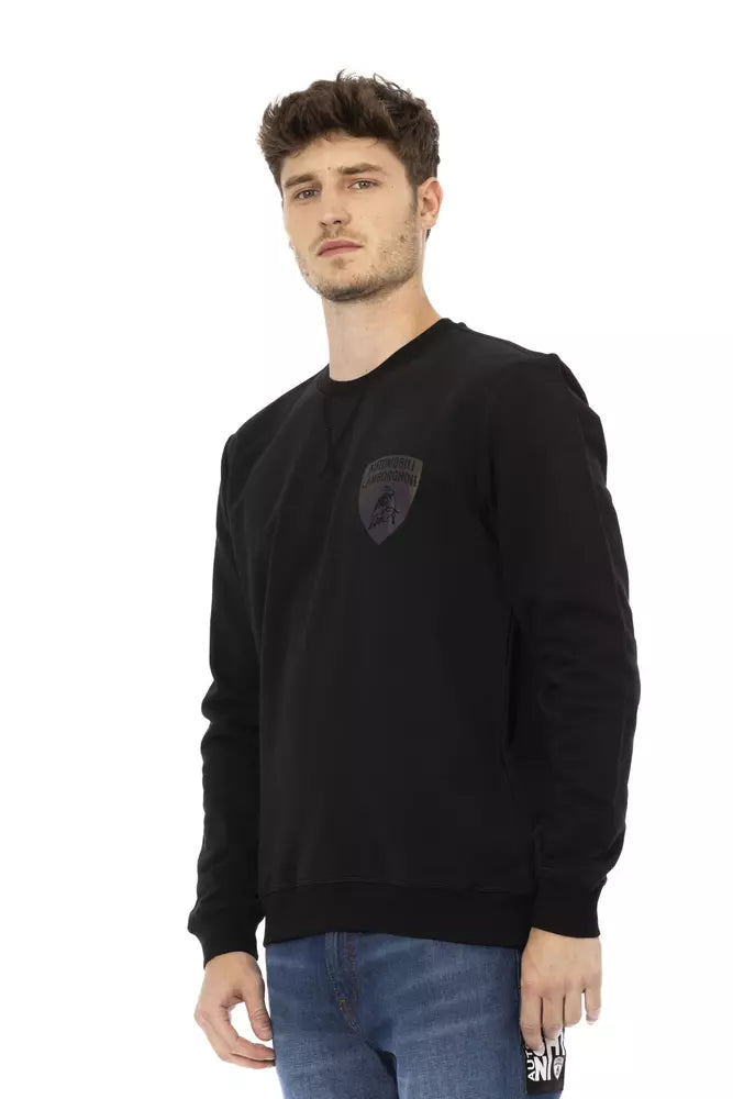 Pull en coton noir pour homme Automobili Lamborghini