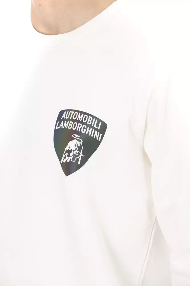 Pull en coton blanc pour homme Automobili Lamborghini