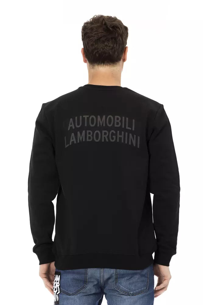 Pull en coton noir pour homme Automobili Lamborghini
