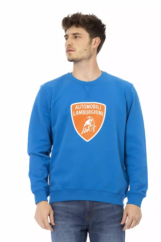 Pull en coton bleu pour homme Automobili Lamborghini