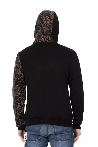 Pull à capuche noir en coton pour homme Automobili Lamborghini