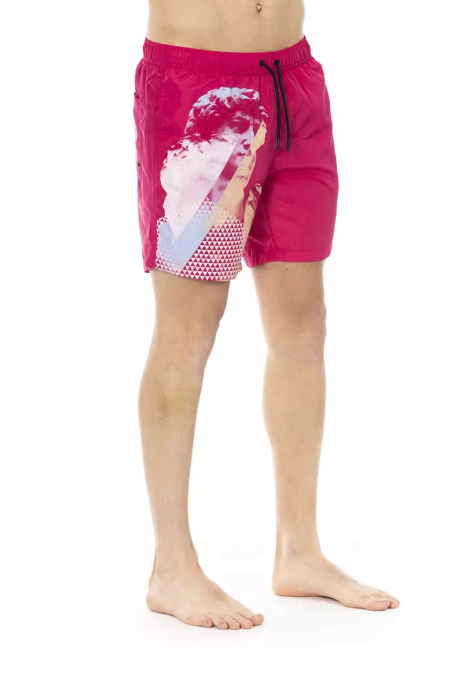 Bikkembergs Fuchsia Polyester Men Swim Short - Élégant et Fonctionnel
