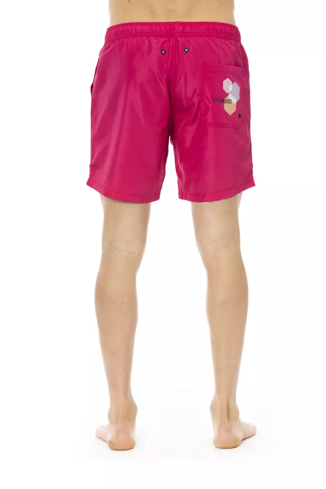 Bikkembergs Fuchsia Polyester Men Swim Short - Élégant et Fonctionnel