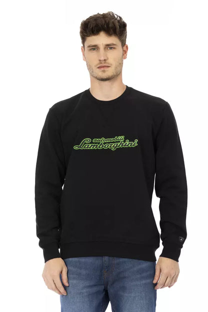 Pull en coton noir pour homme Automobili Lamborghini