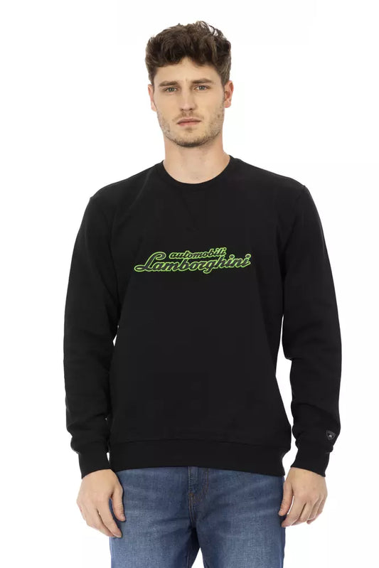 Pull en coton noir pour homme Automobili Lamborghini