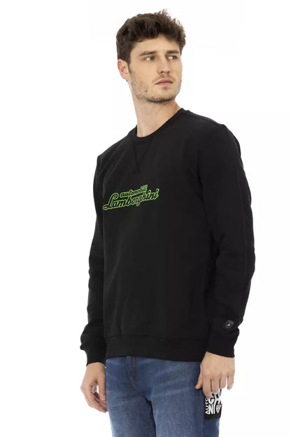 Pull en coton noir pour homme Automobili Lamborghini