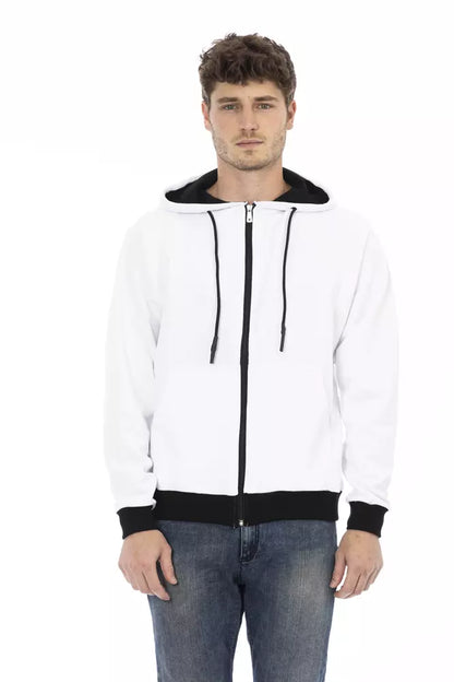 Sweat à capuche blanc en coton pour homme Baldinini Trend