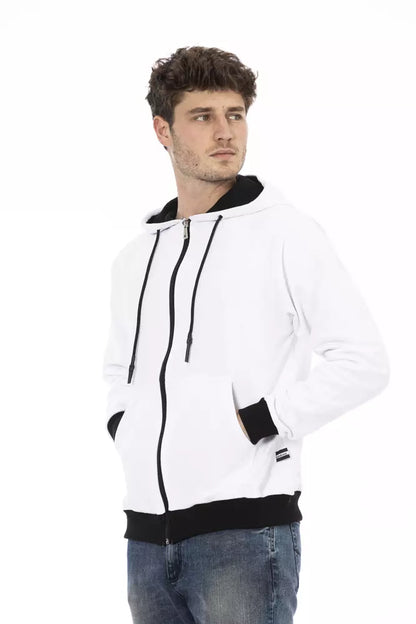 Sweat à capuche blanc en coton pour homme Baldinini Trend