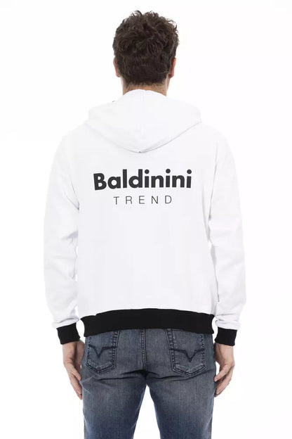 Sweat à capuche blanc en coton pour homme Baldinini Trend