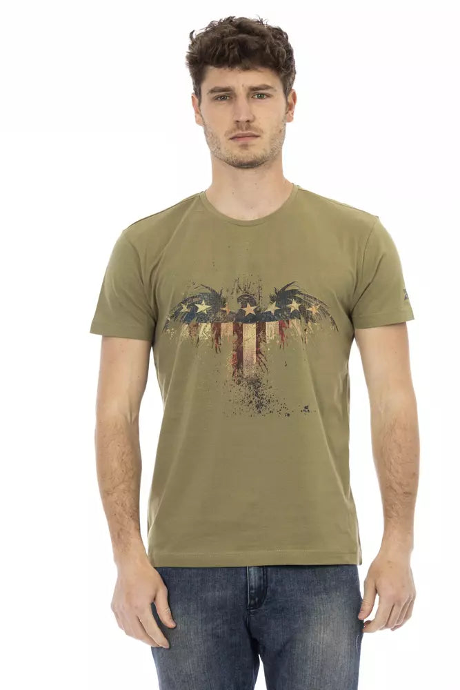 T-shirt homme en coton vert Trussardi Action