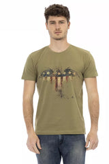 T-shirt homme en coton vert Trussardi Action