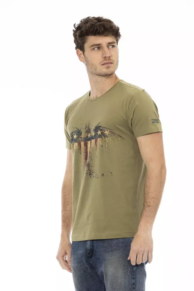 T-shirt homme en coton vert Trussardi Action