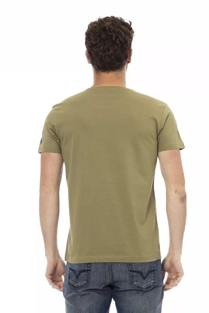 T-shirt homme en coton vert Trussardi Action