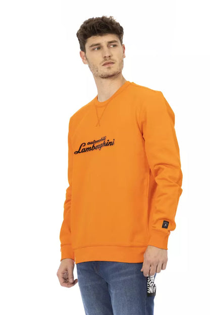 Pull en coton orange pour homme Automobili Lamborghini